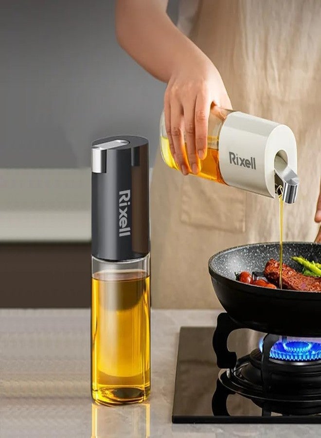 RIXELL Plastic Oil Dispenser Bottle with Gravity Spout, 500ml Leakproof Container for Cooking, Air Fryer, BBQ, Salad, Non-Stick Pans, BPA-Free (PACK OF-1 MULTI COLOUR) (PLASTIC) - Image 1